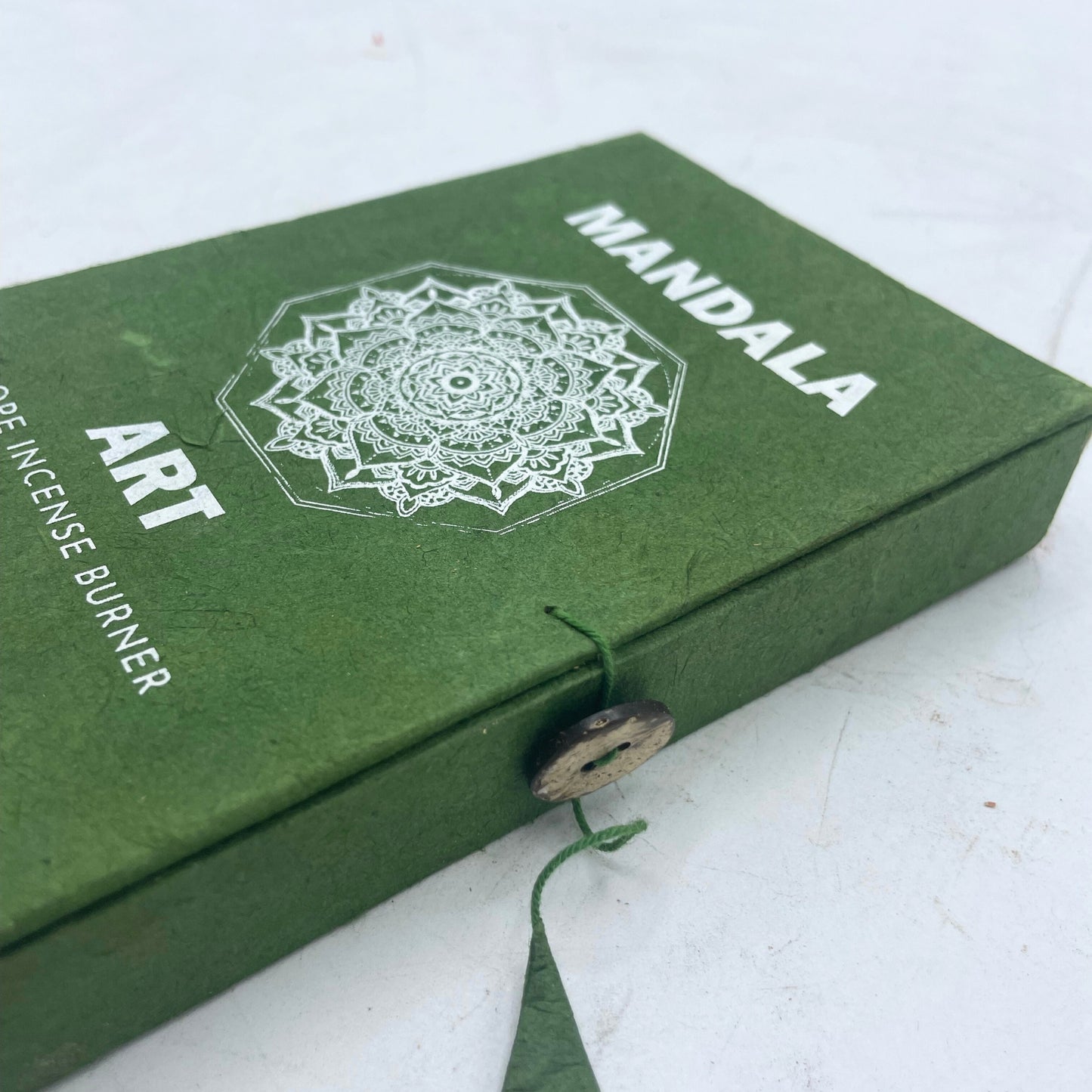 Ensemble d'encens en corde et porte-encens plaqué argent - Fleur de Mandala