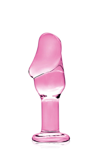 Glossy Toys n°24, plug anal en verre rose avec gland pénis